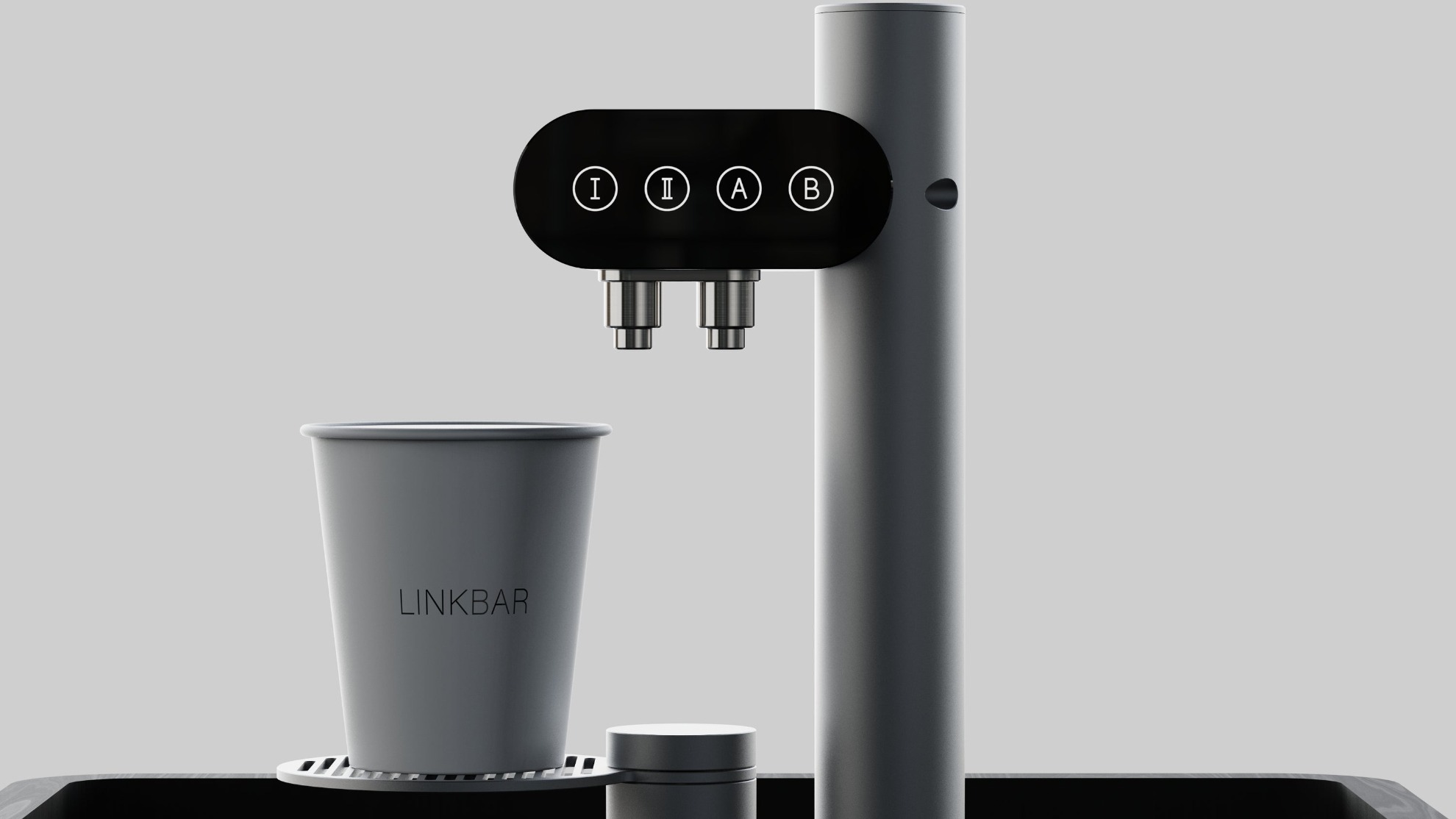 Linkbar Single Touch Milk dispensing a cup